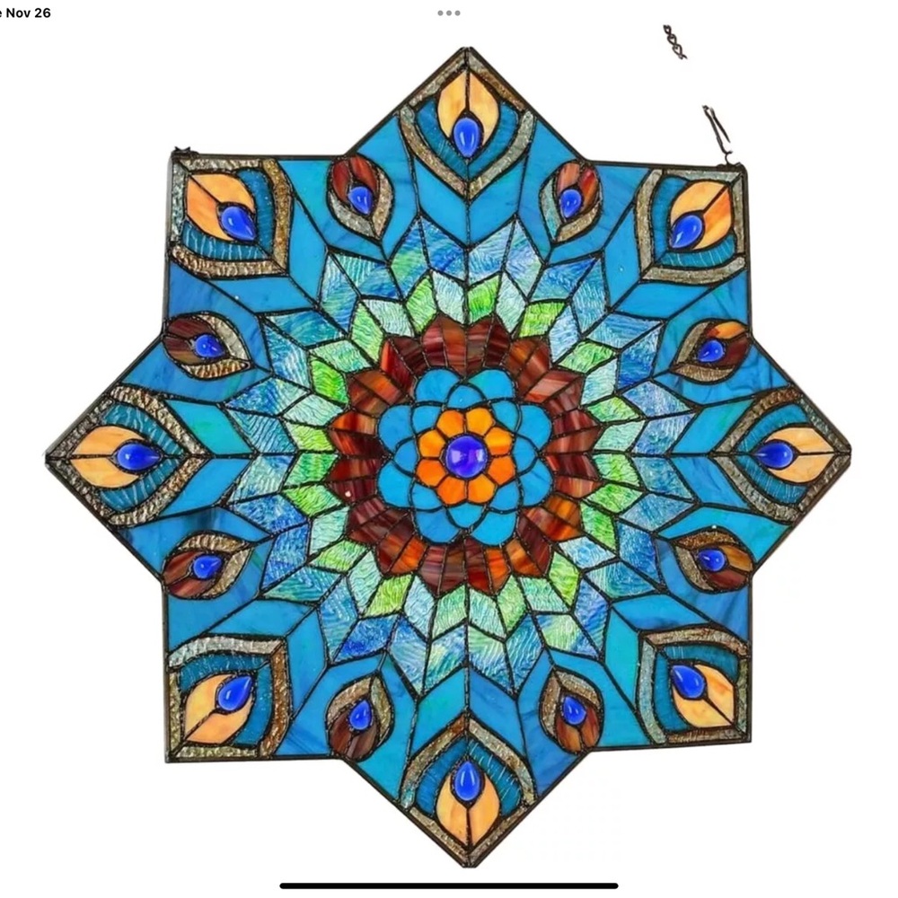 Beautiful 24 inch stained glass diamond shape